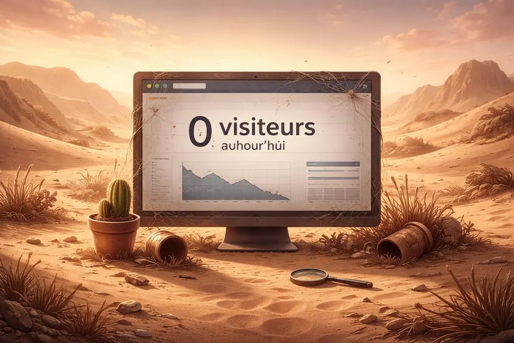 site web désert symbolisant le manque de visites et d'interactions